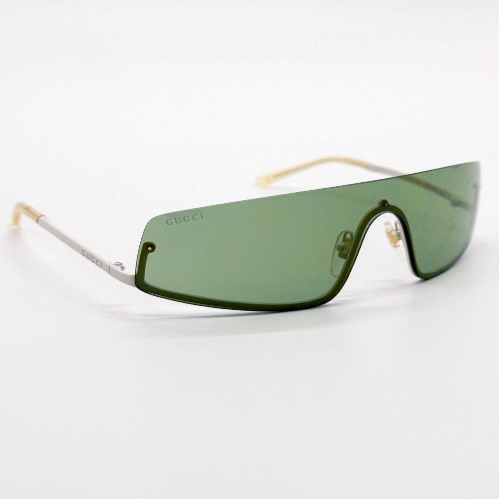 NEW GUCCI GG1561S 003 SHIELD IVORY GREEN UNISEX SUNGLASSES GUCCI - Picture 7 of 12